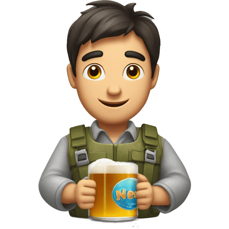 Nemo avec une bière emoji