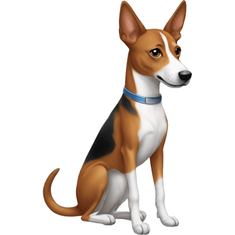 Basenji holding vodka emoji