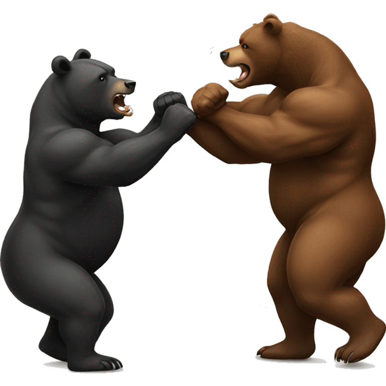 bear fights bull emoji