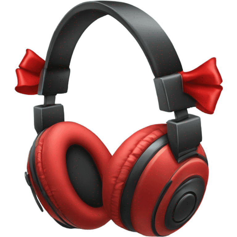 headphones with red bows emoji