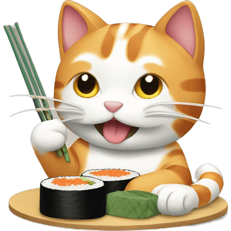 Cat eating sushi  emoji