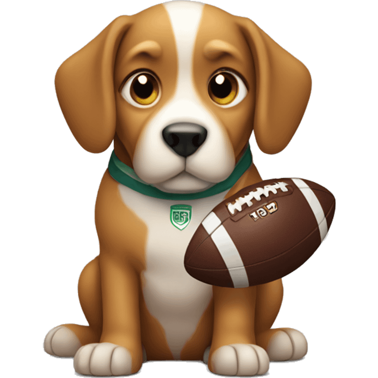 Dog with a football emoji