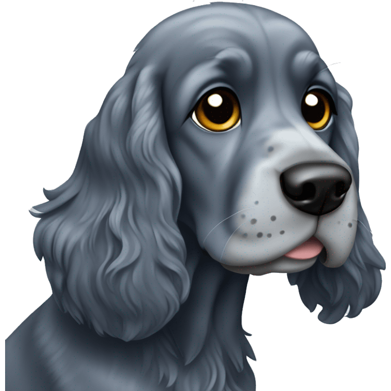 Blue roan cocker spaniel  emoji