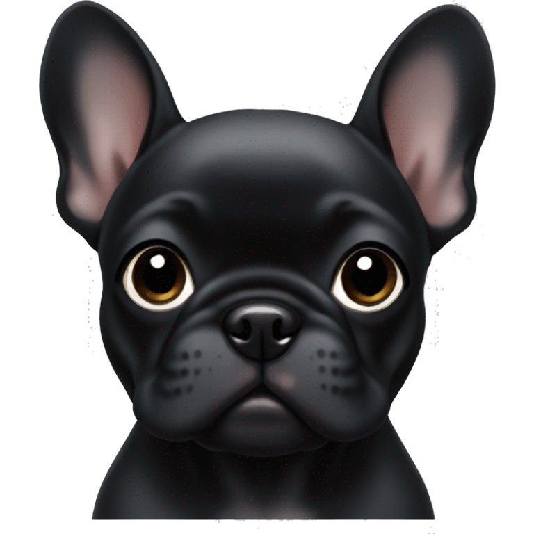 Solid black Frenchie pup  emoji