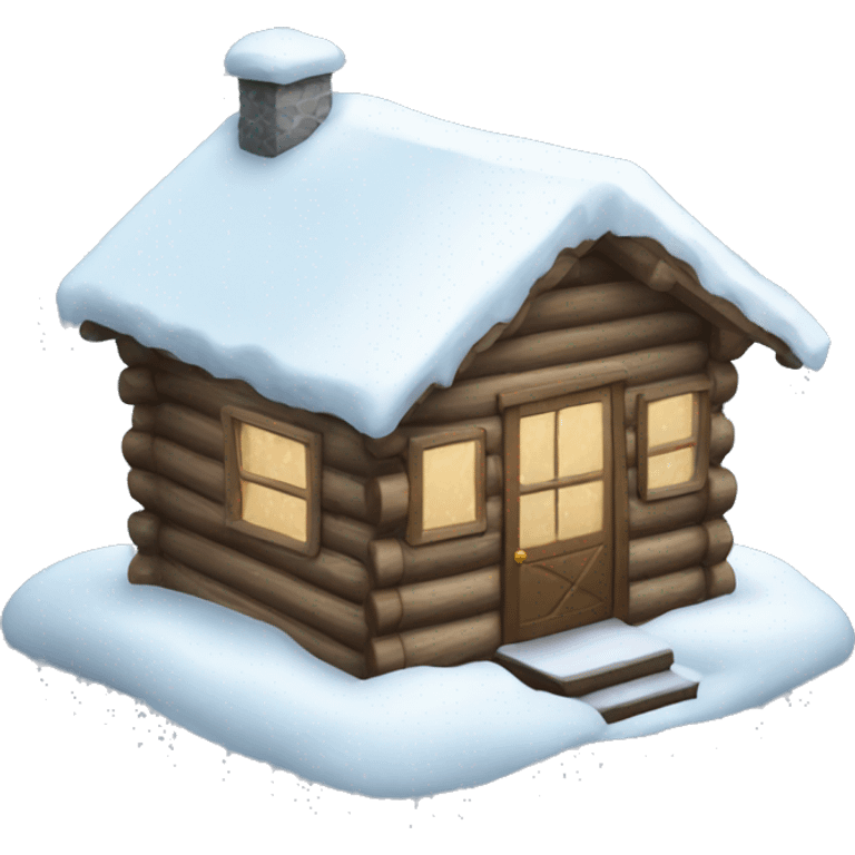 Winter cabin snow emoji