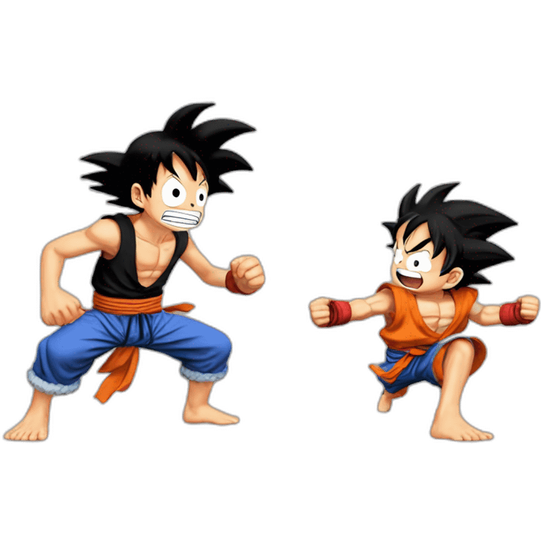 Luffy et son Goku qui se batte emoji