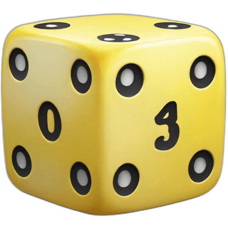 dice with  yellow with 2 number  emoji