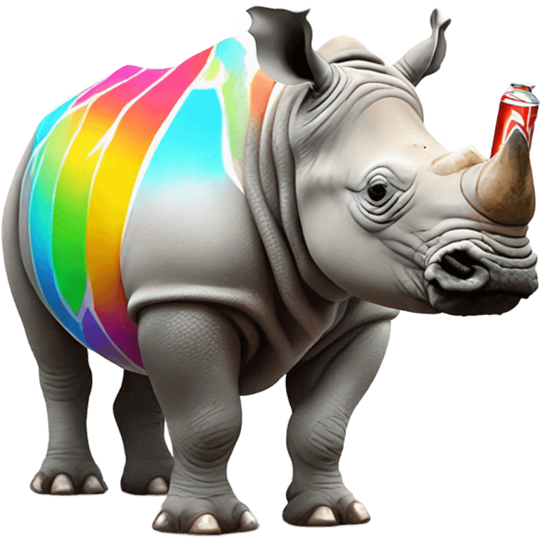 rhino wearing a bikini drinking soda  emoji