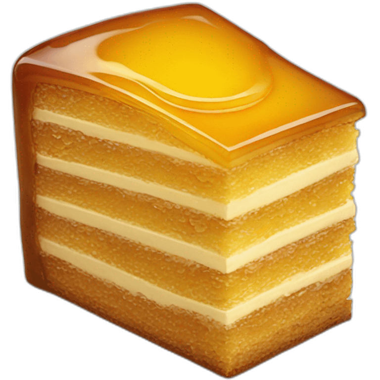 Piece of honey cake with 5 layers  emoji