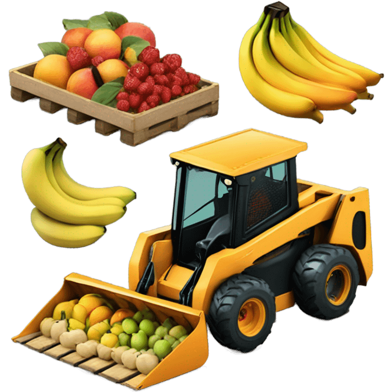 Fruit on top of skid steer emoji