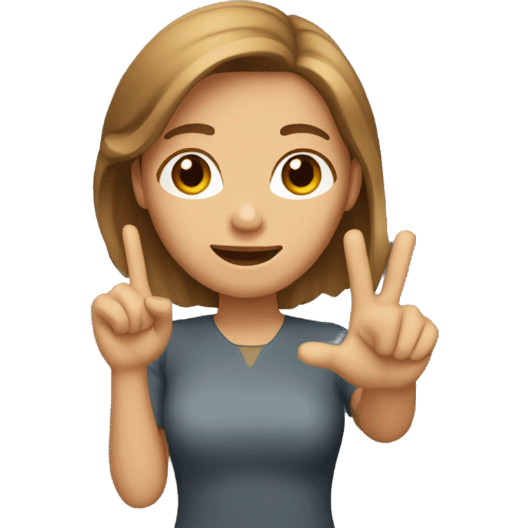 light brown hair woman raising her hand emoji