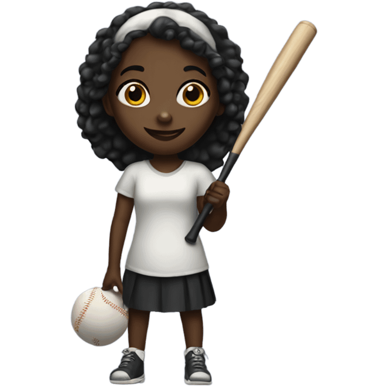 black girl with bat in hand  emoji