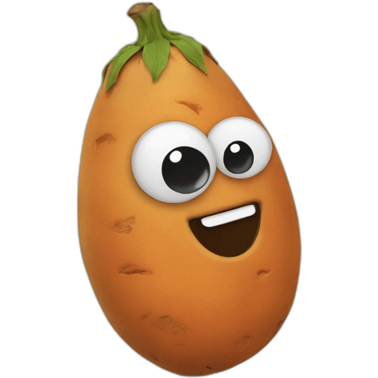 Sweet potato emoji with googly eyes  emoji