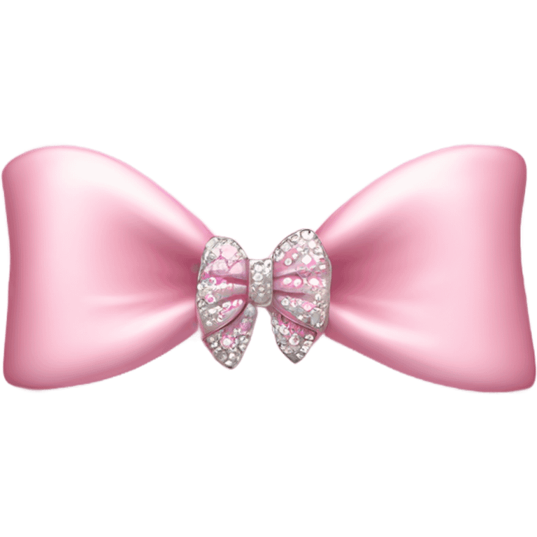 A baby pink bow filled with rhinestones all over  emoji