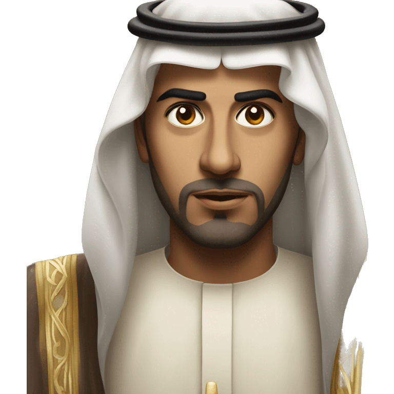 photorealistic  Faisal King of Saudi Arabia serious emoji