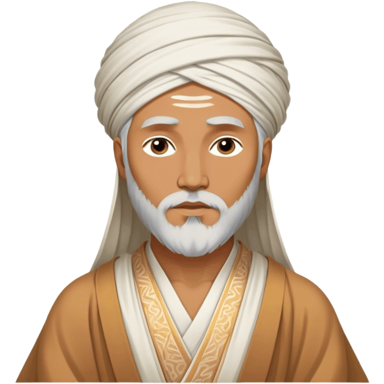 Cinematic Realistic Rumi Portrait Emoji, depicted as a mystical poet with soulful eyes and flowing traditional robes, rendered with delicate textures and ethereal soft lighting that captures his transcendent spiritual wisdom. emoji