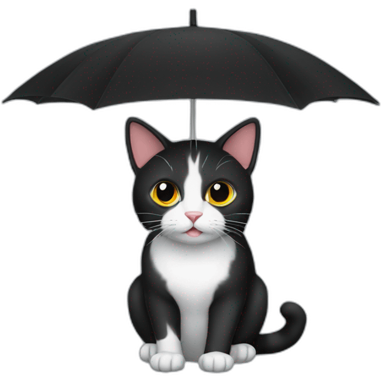 Cat black umbrella emoji