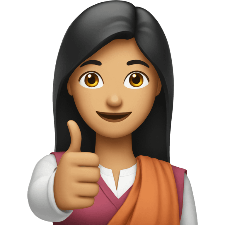 A PAKISTANI WOMAN WITH THUMBS UP emoji