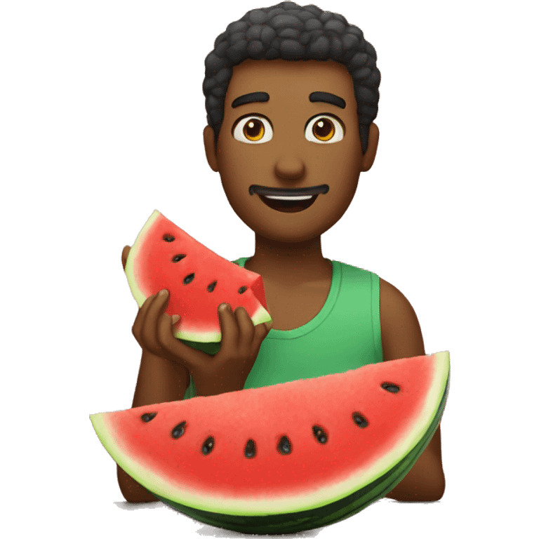 Man eating watermelon  emoji