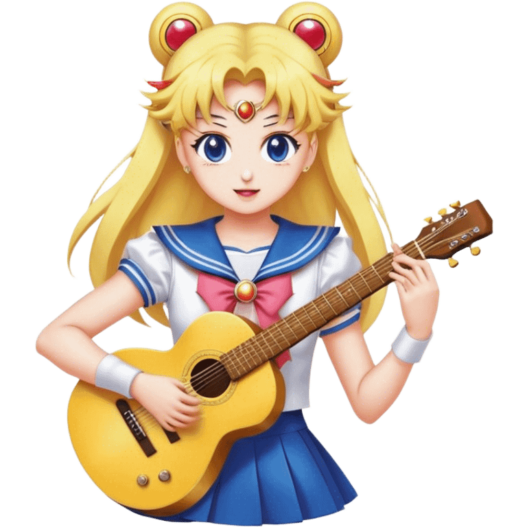 Sailor moon playing guitar emoji