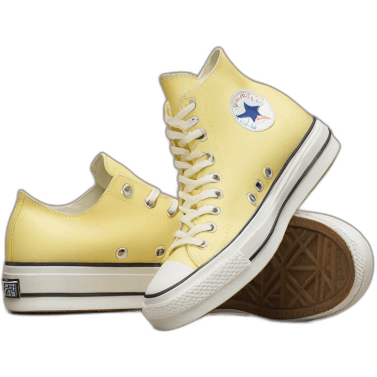 Converse flatform pale yellow emoji