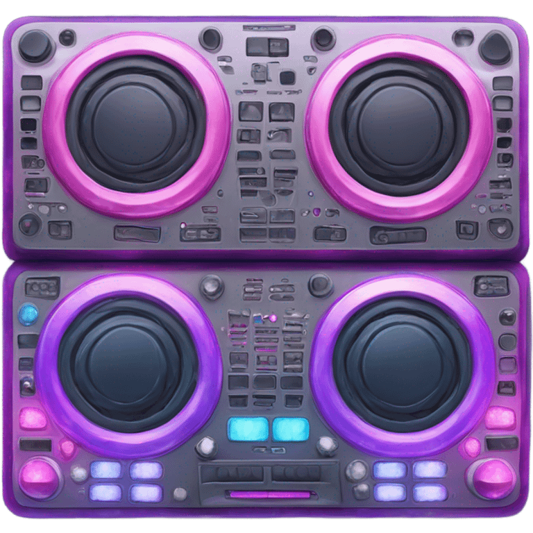 Realistic isolated DJ Sound control board with pink,blue,and purple sparkling diamonds and rhinestones on it. emoji