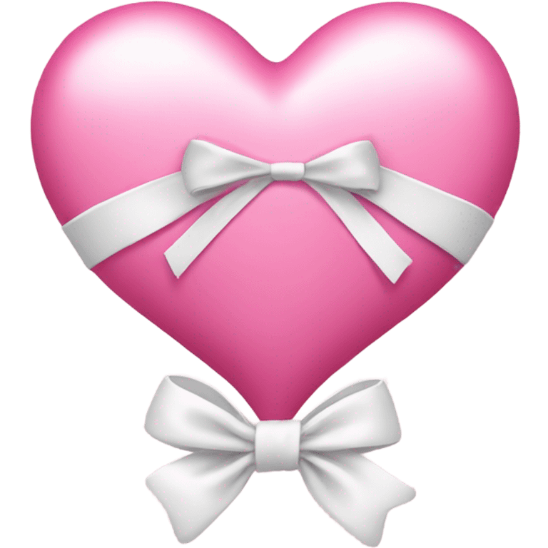 pink heart white bow emoji