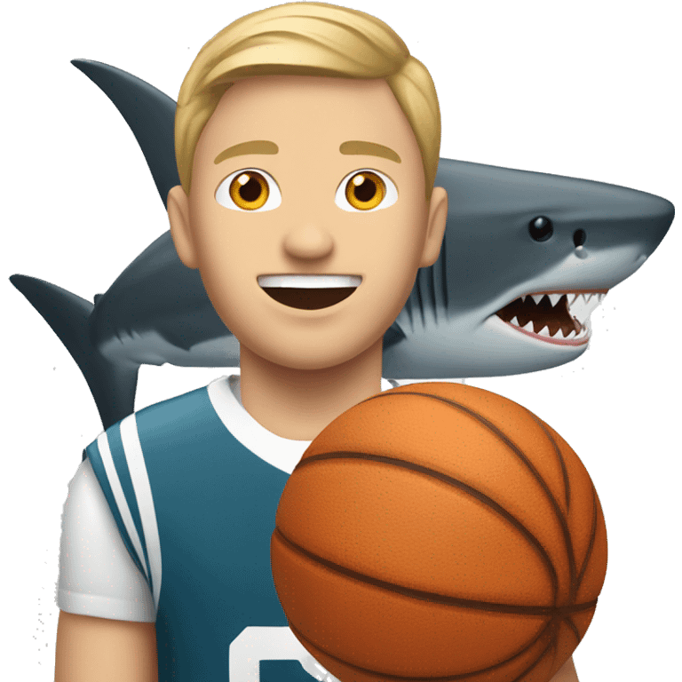 shark with a chubb white boy shooting free throw emoji