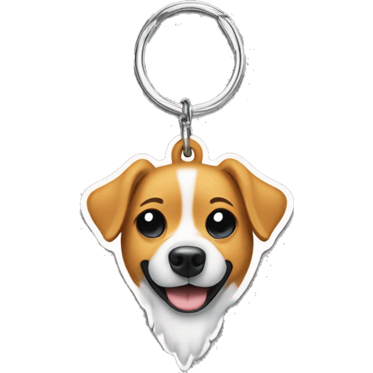 Dog collar tag that reads spit emoji