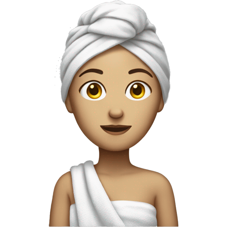 White Woman in towel emoji