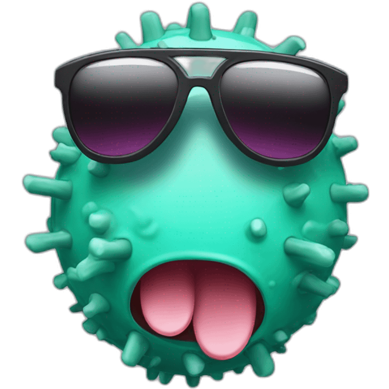 covid virus with sunglasses emoji