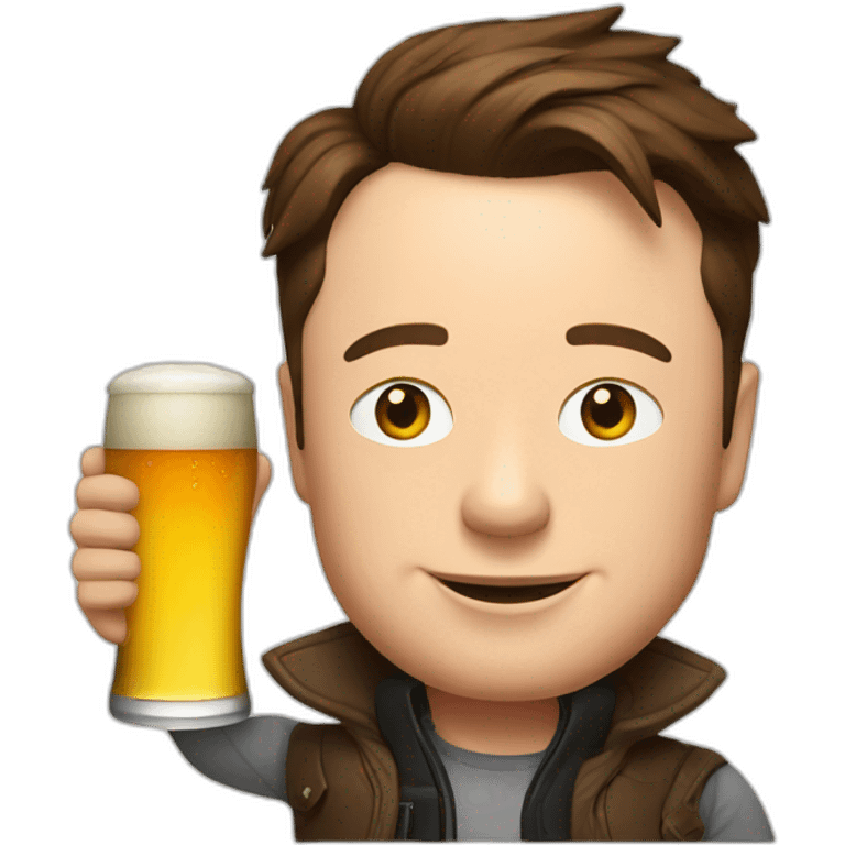 Elon musk with a beer emoji