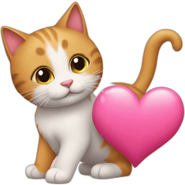 Cat and heart love emoji