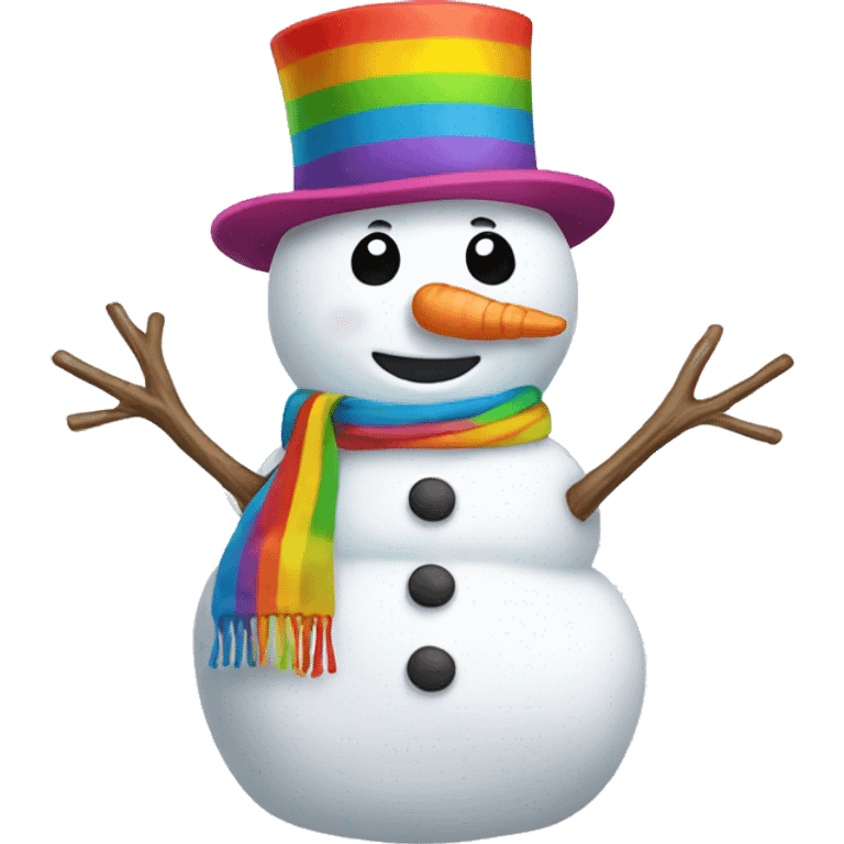 Rainbow snowman emoji