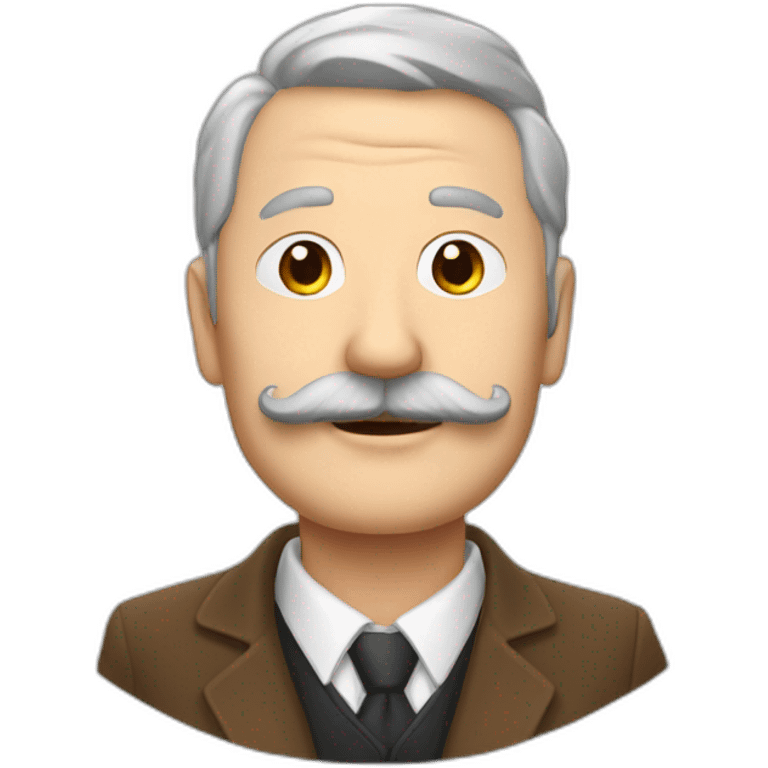 père blanc, chatain et avec une moustache emoji