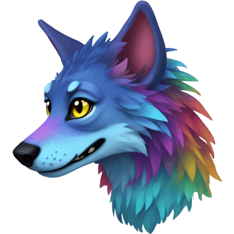 colorful Feral Sergal Fursona emoji