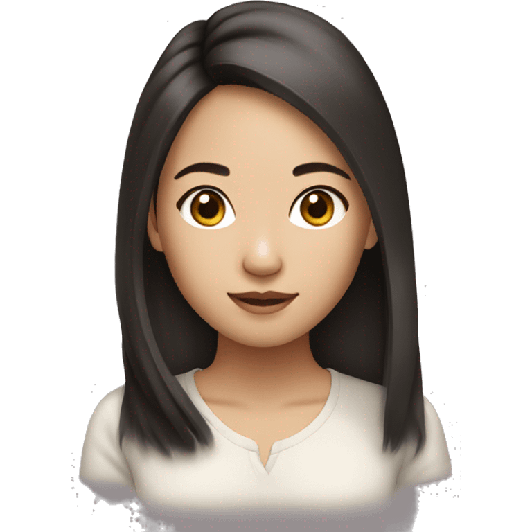 gorgeous asian girl with brunette hair emoji