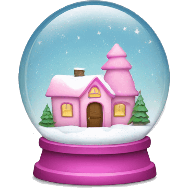 snowglobe with pink stars  emoji