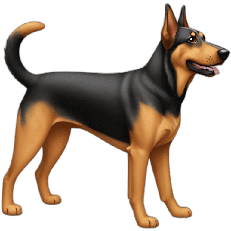 coonhound and German shepherd mix dog walking emoji