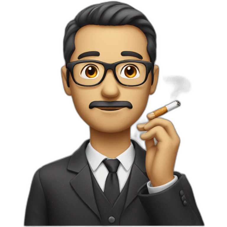 man glasses cigarette emoji