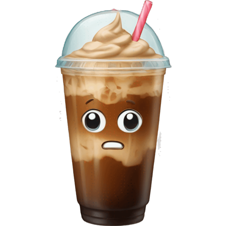 iced coffee with a bow emoji