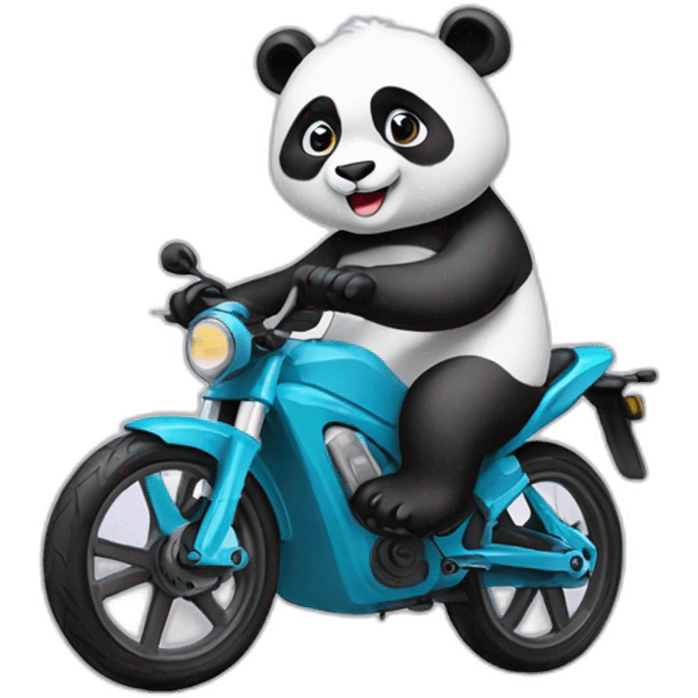 Cute Panda with road bike emoji