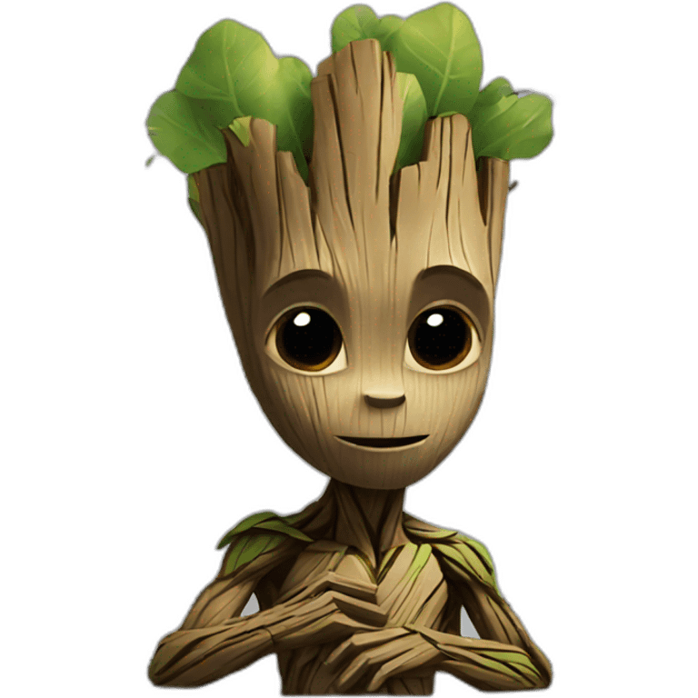 Groot listening to music emoji