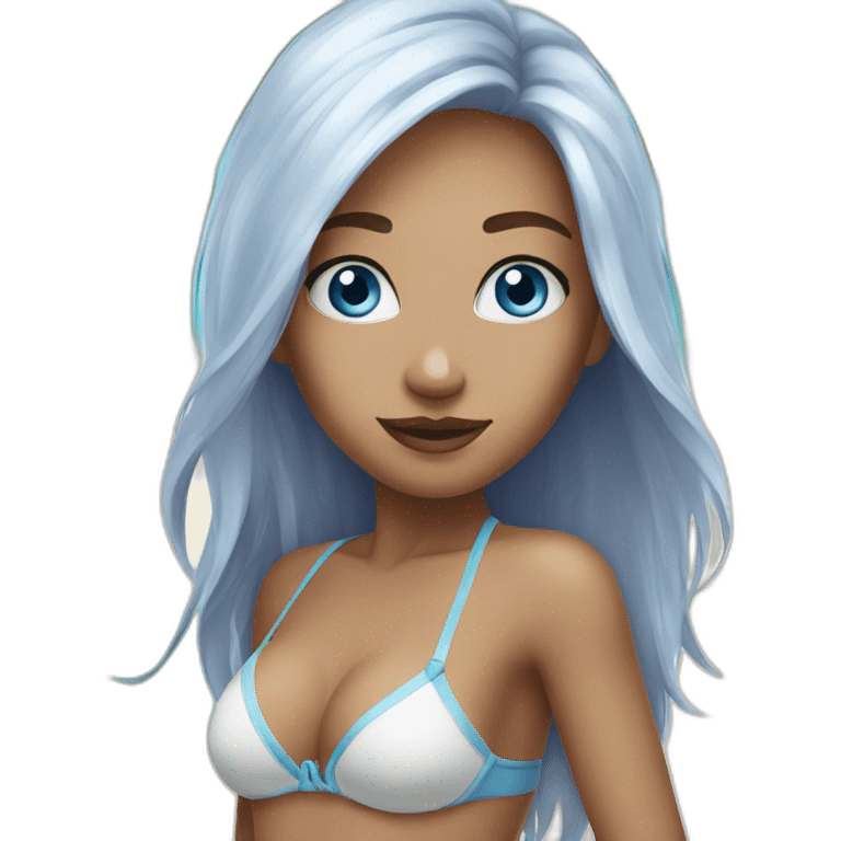 Blue eyes in bikini emoji