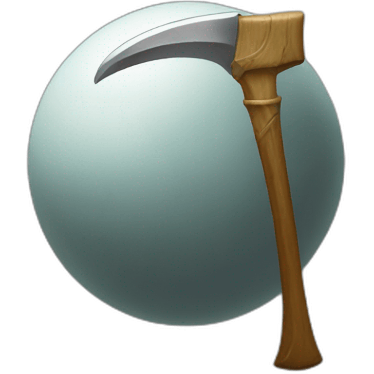 a scythe in a sphere emoji