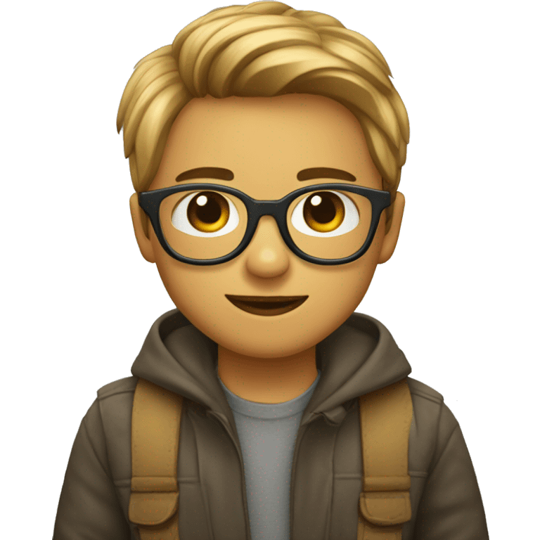 NIÑO GUERO CON LENTES DE CONTACTO emoji