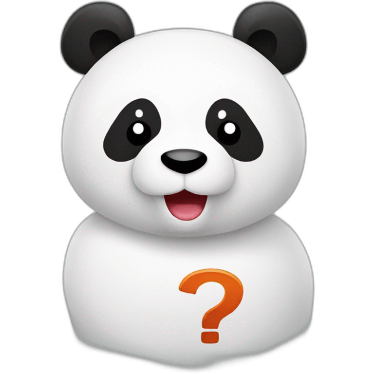 panda with sign question mark noticed on it emoji