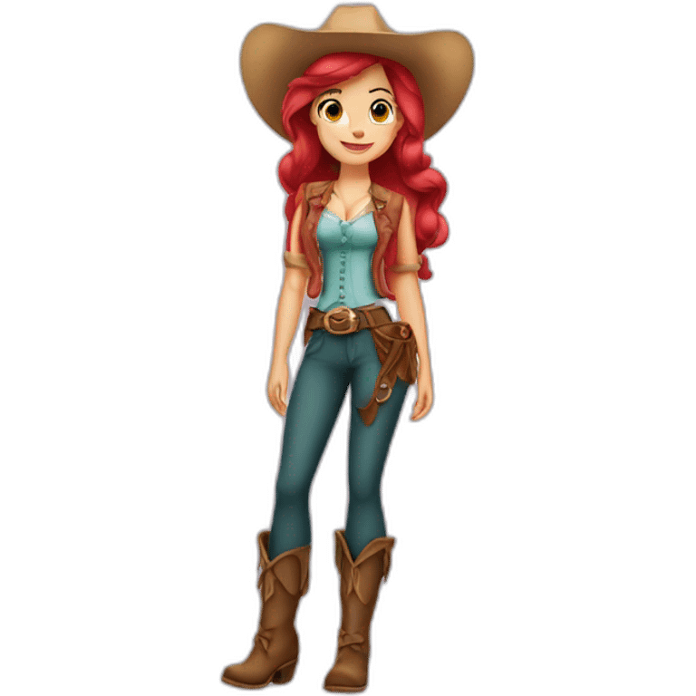 Ariel in western wear emoji