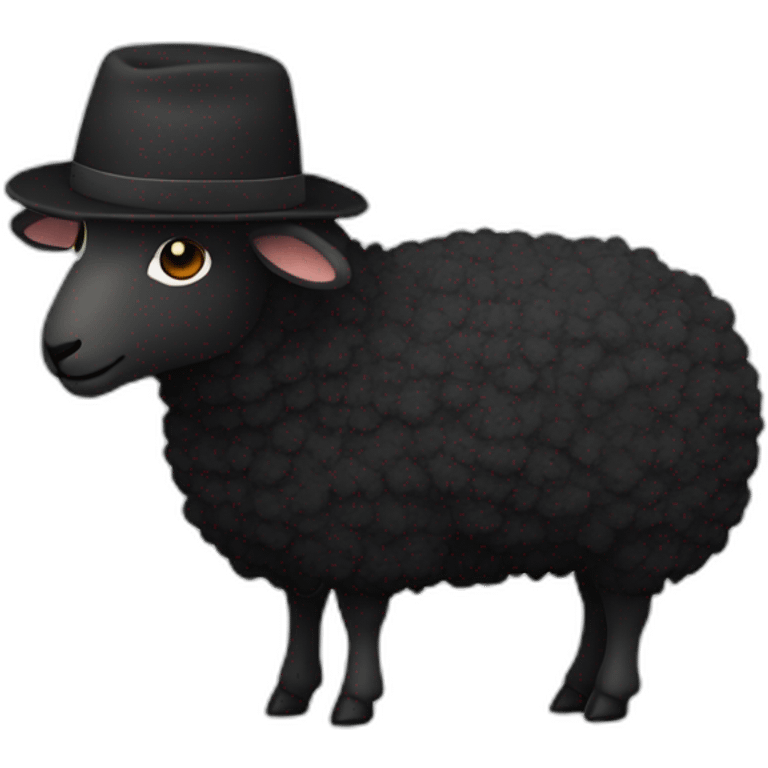 a black wooled sheep with a doctors hat emoji