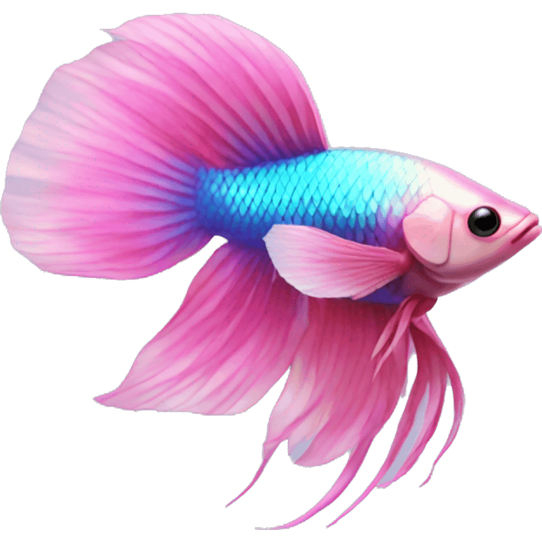 Iridescent beta fish pink emoji